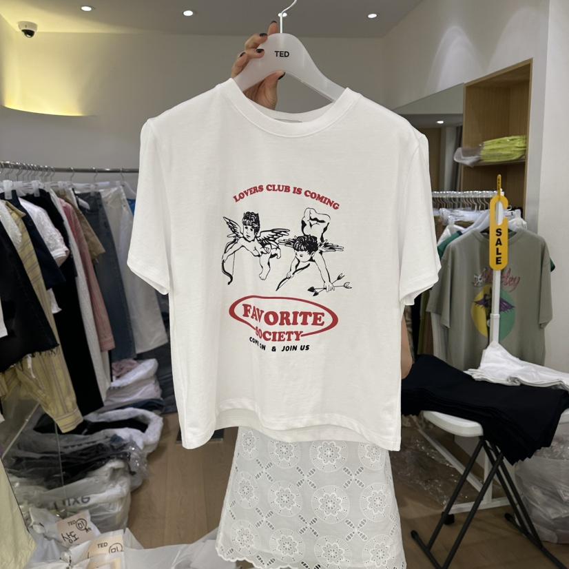 TED韓國代購女裝新品26春夏26夏季職業時尚熱賣推薦T恤印花TEDT恤