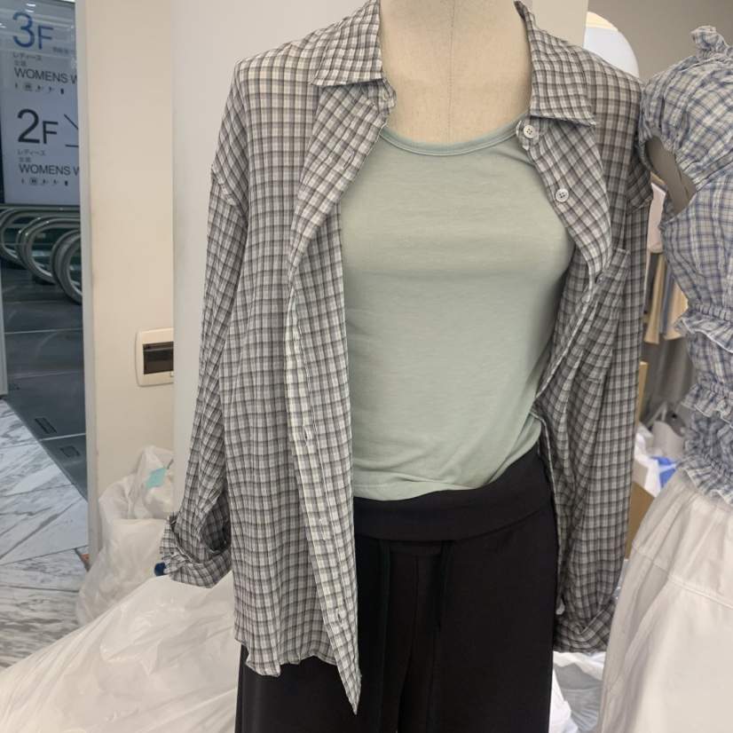 FOREST東大門實拍韓國女裝新品熱賣26春夏襯衫蕾絲衫格子FOREST襯衫/蕾絲衫