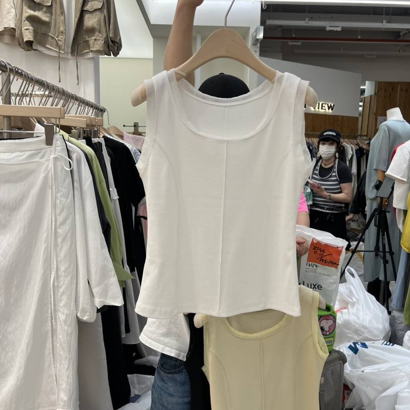 MADEMOISELL韓國直郵實拍女士新款職業26夏季吊帶背心撞色無袖MADEMOISELL吊帶/背心