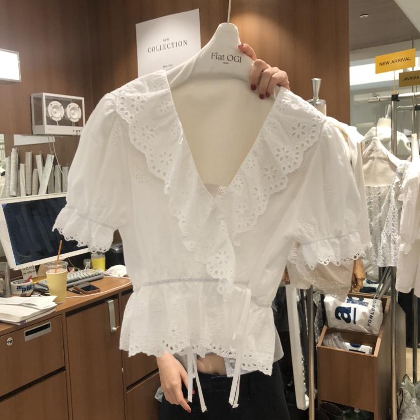 OGI東大門實拍韓國女士新款休閑時尚職業熱賣推薦襯衫蕾絲衫FLat OGI襯衫/蕾絲衫
