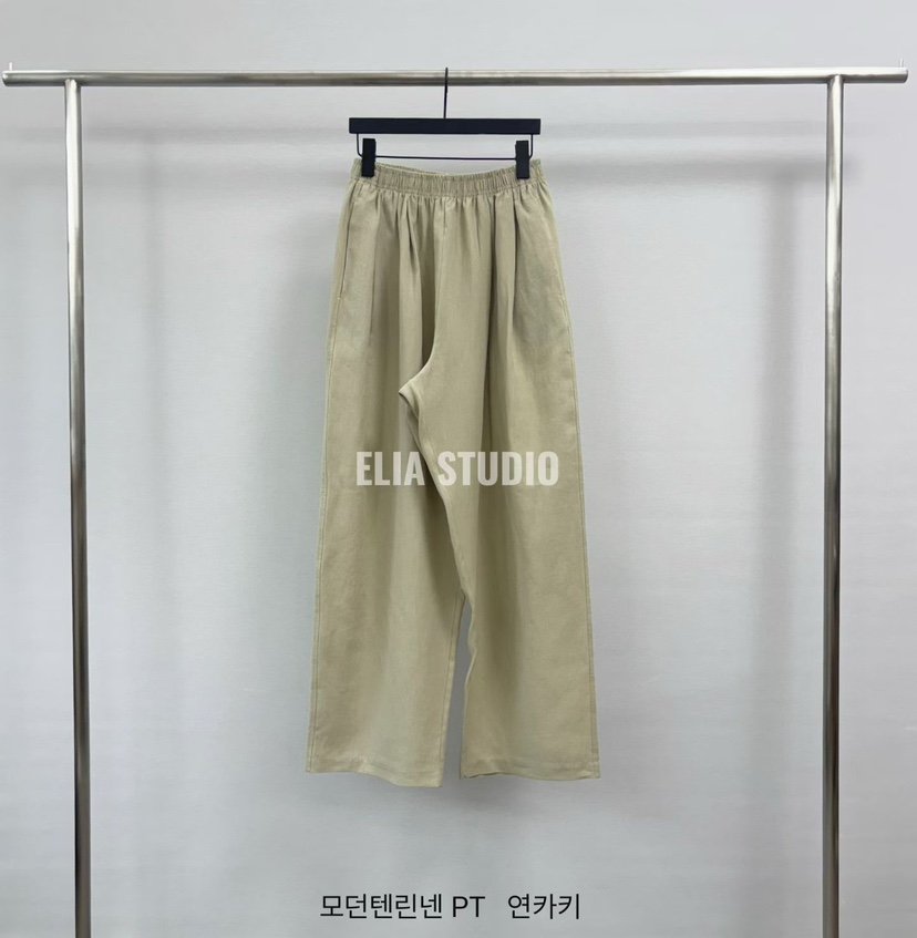 ELIA東大門實拍韓國女裝新品26春夏休閑職業休閑褲亞麻布ELIA休閑褲