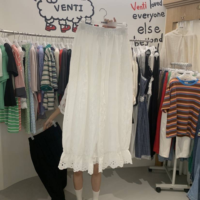 VENTI韓國代購女士新品26夏季人氣職業時尚休閑休閑褲蕾絲VENTI休閑褲