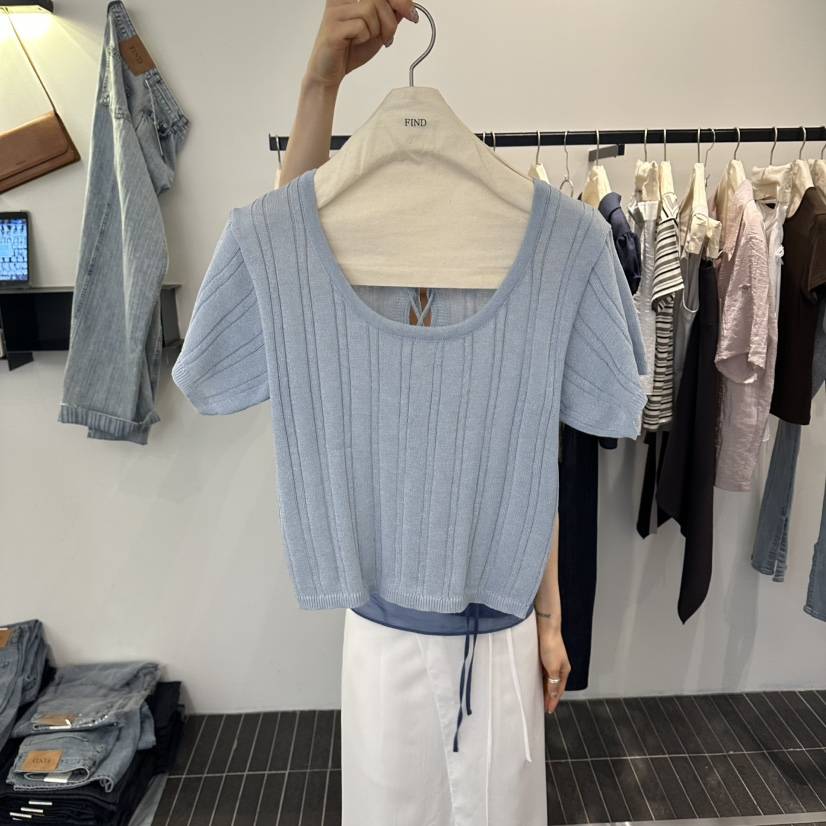 FIND-P韓國東大門直郵女裝新品人氣熱賣職業時尚針織衫開衩FIND-P針織衫