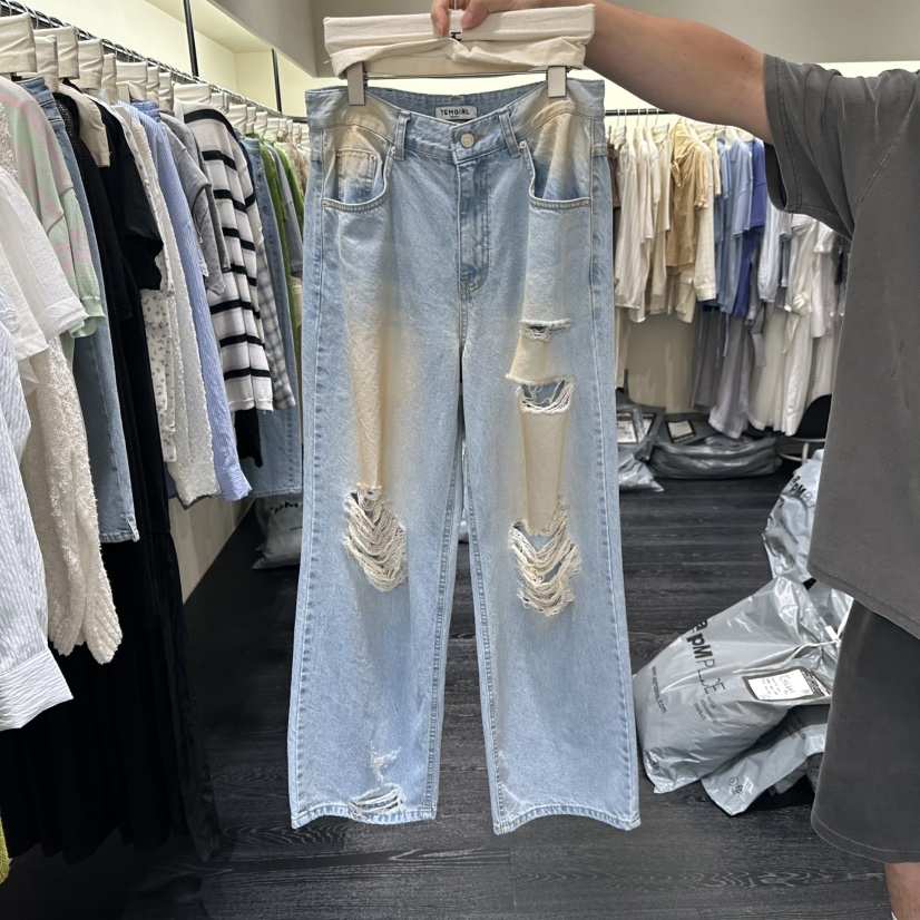TOMGIRL韓國東大門代購女士新品推薦26夏季職業休閑牛仔褲TOMGIRL牛仔褲