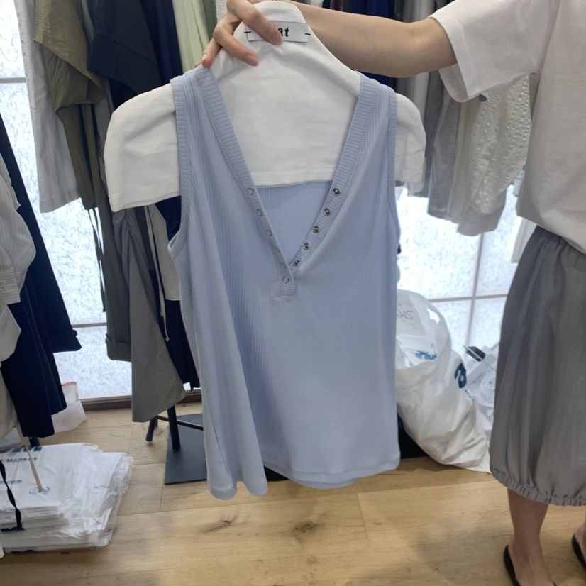 FLAT東大門實拍韓國女士新款人氣26春夏推薦休閑吊帶背心FLAT吊帶/背心