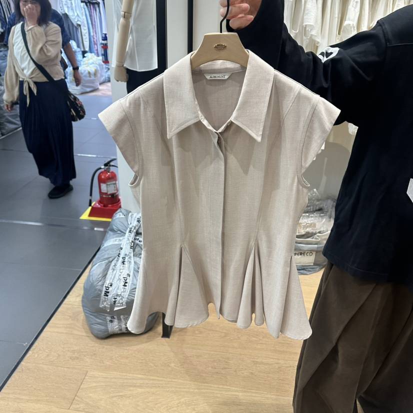 aube nunt東大門實拍韓國女裝新品休閑職業26春夏襯衫蕾絲衫aube nunt襯衫/蕾絲衫