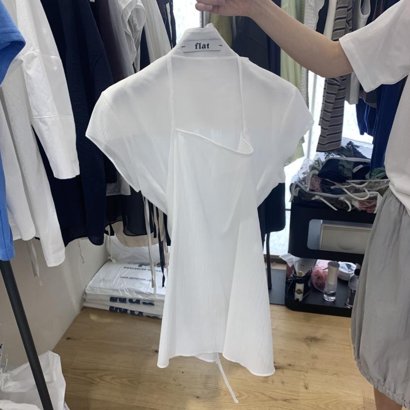 FLAT韓國直郵女士新品熱賣職業時尚26春夏26夏季襯衫蕾絲衫FLAT襯衫/蕾絲衫