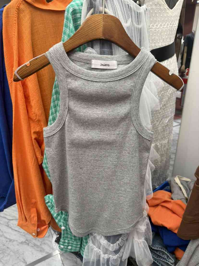 PAIRING韓國東大門代購女士新品熱賣時尚吊帶背心露背羅紋PAIRING吊帶/背心
