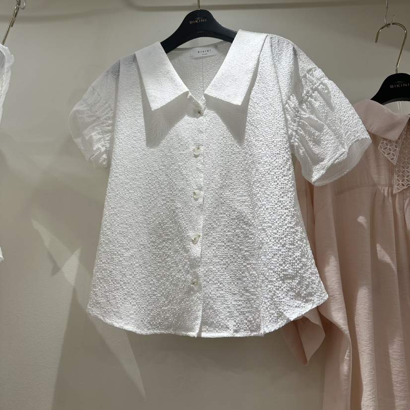BIKINI韓國直郵女士新品26夏季休閑26春夏時尚襯衫蕾絲衫BIKINI襯衫/蕾絲衫