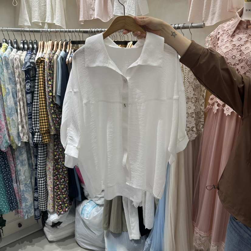 BIKINI韓國直郵實拍女士新款26夏季26春夏時尚襯衫蕾絲衫BIKINI襯衫/蕾絲衫