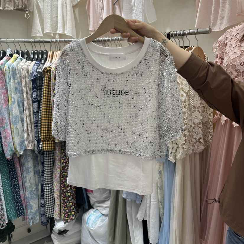 BIKINI韓國東大門代購女裝新款26夏季26春夏推薦T恤假兩件BIKINIT恤