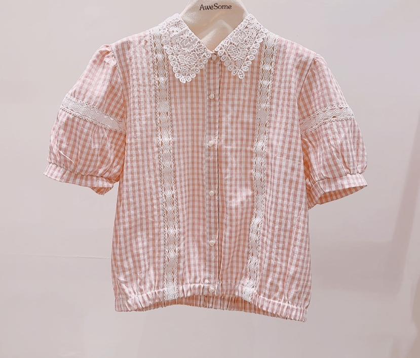 AWESOME-P韓國東大門代購女士新品時尚熱賣26夏季襯衫蕾絲衫AWESOME-P襯衫/蕾絲衫