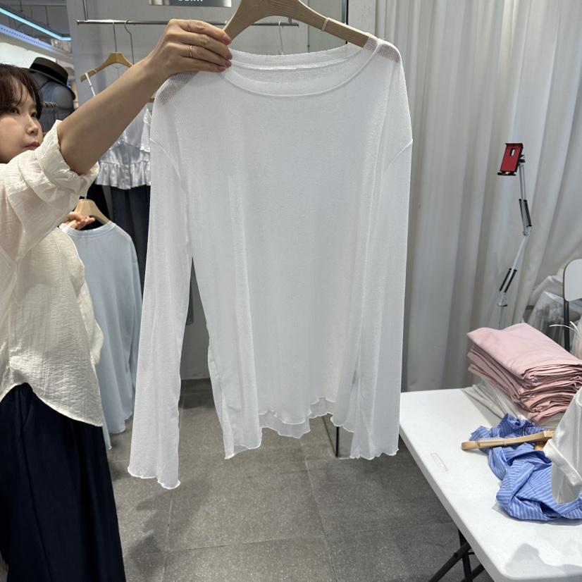 ELAN東大門實拍韓國女裝新品職業26春夏26夏季推薦長袖T恤ELAN長袖T恤