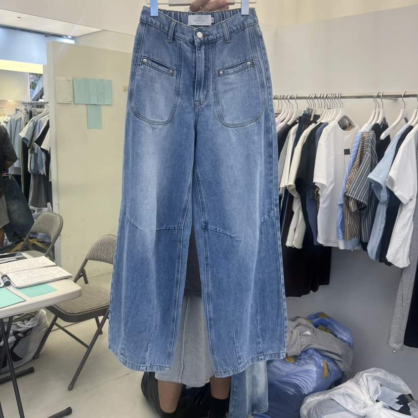 NON CLIP韓國直郵女裝新品26夏季時尚職業熱賣牛仔褲口袋NON CLIP牛仔褲