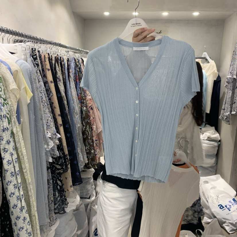 LOGROAD韓國直郵女裝新品時尚26夏季26春夏熱賣職業開衫褶裥LOG ROAD開衫