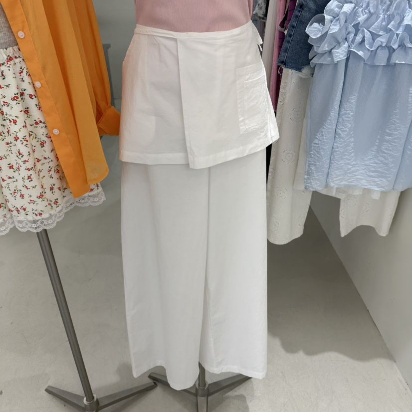 REPELLER韓國東大門代購女裝新品時尚推薦休閑裙褲亞麻疊穿REPELLER裙褲