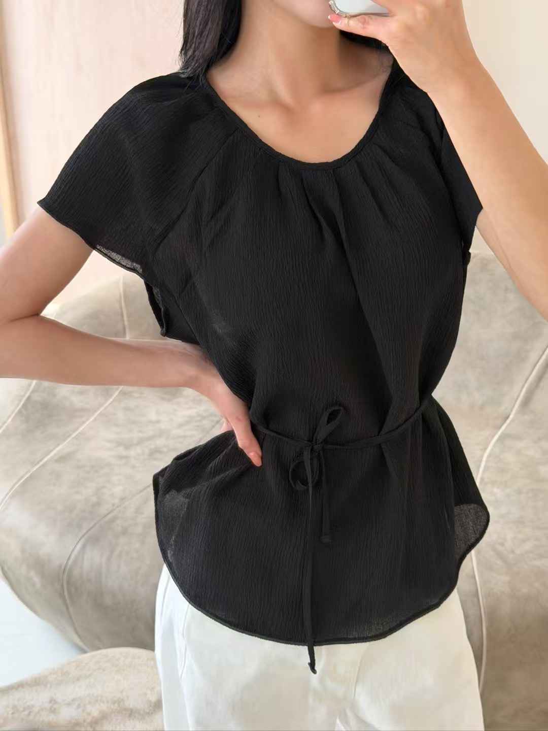 바츠韓國直郵女士新款時尚推薦26夏季休閑人氣襯衫蕾絲衫Vatz襯衫/蕾絲衫