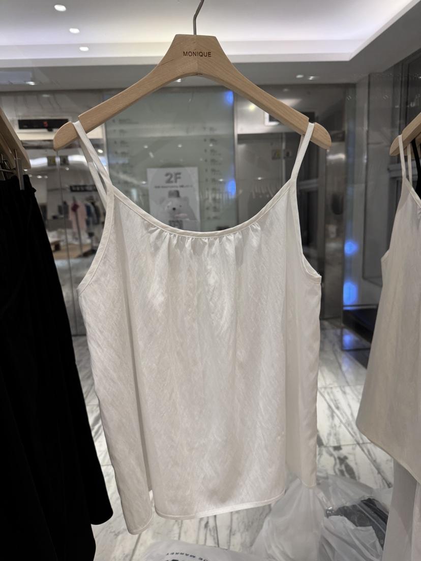MONIQUE韓國東大門直郵女裝新品熱賣休閑吊帶背心褶皺無袖MONIQUE吊帶/背心