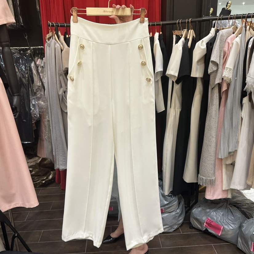 HERISH韓國東大門代購女士新品熱賣人氣職業時尚休閑褲紐扣Haute-Herish-Q休閑褲