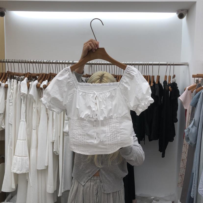 DRESS ROOM東大門實拍韓國女裝新品26夏季襯衫蕾絲衫絲帶DRESS ROOM襯衫/蕾絲衫