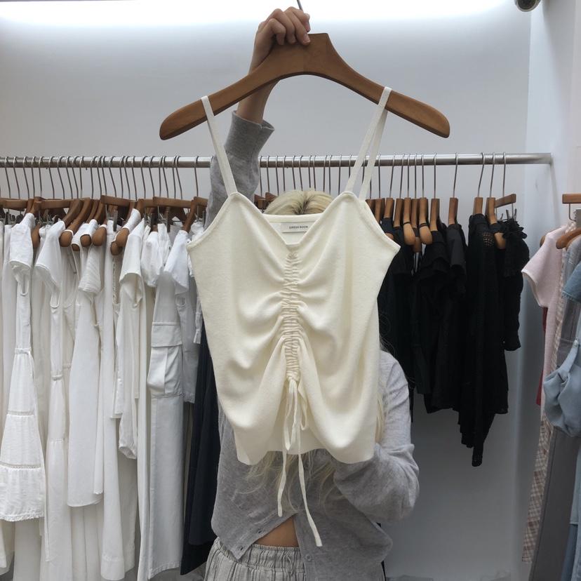 DRESS ROOM東大門實拍韓國女士新款人氣推薦吊帶背心無袖DRESS ROOM吊帶/背心