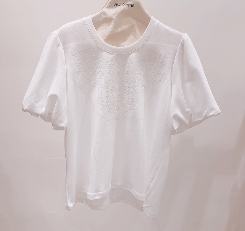 AWESOME-P韓國直郵女士新款推薦26春夏時尚人氣26夏季T恤刺繡AWESOME-PT恤