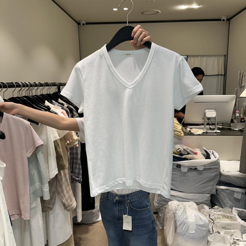 RE STOCK韓國代購女士新品推薦時尚熱賣人氣休閑職業T恤RE STOCKT恤