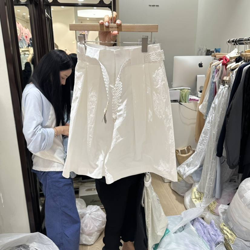 THEMORYPARK韓國東大門代購女裝新品人氣時尚休閑短褲腰帶THE MORY PARK短褲