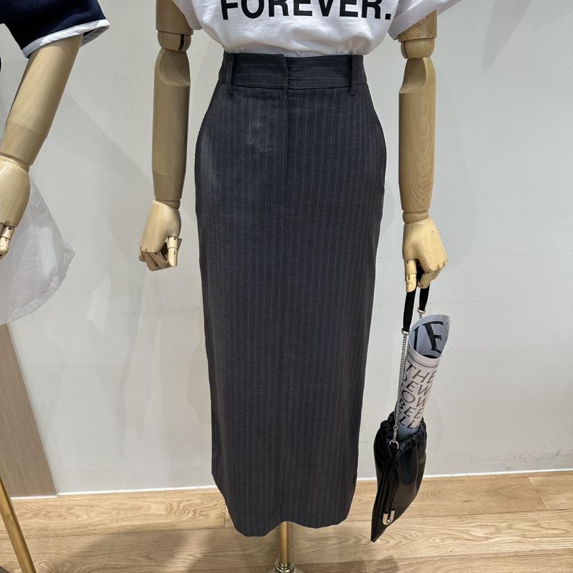 ZIPPER/STEADY韓國代購女裝新品人氣推薦休閑職業長裙條紋ZIPPER/STEADY長裙