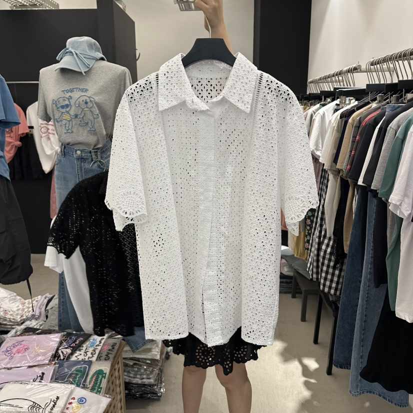 A.CES韓國代購女士新品熱賣職業推薦休閑襯衫蕾絲衫蕾絲A.CES襯衫/蕾絲衫