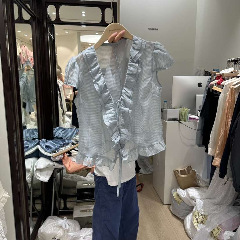 THEMORYPARK韓國東大門直郵女裝新品熱賣推薦26夏季襯衫蕾絲衫THE MORY PARK襯衫/蕾絲衫