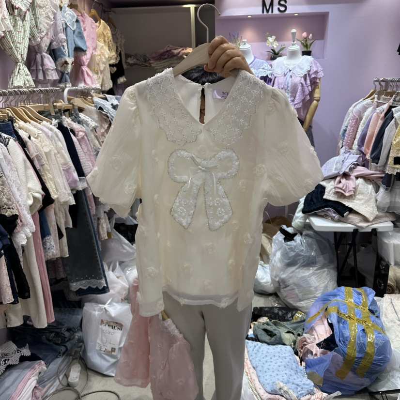 MS韓國東大門代購女裝新款時尚26春夏休閑熱賣襯衫蕾絲衫MS襯衫/蕾絲衫