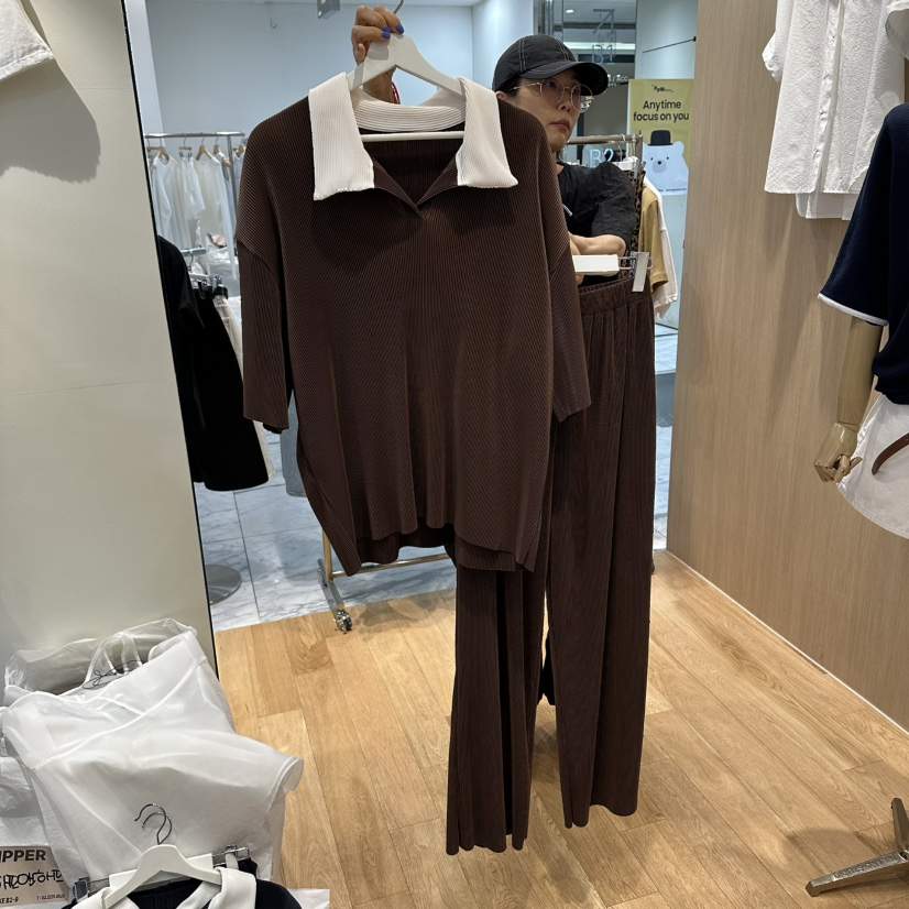 ZIPPER/STEADY韓國直郵女士新品時尚26春夏套裝套裝褶皺ZIPPER/STEADY套裝