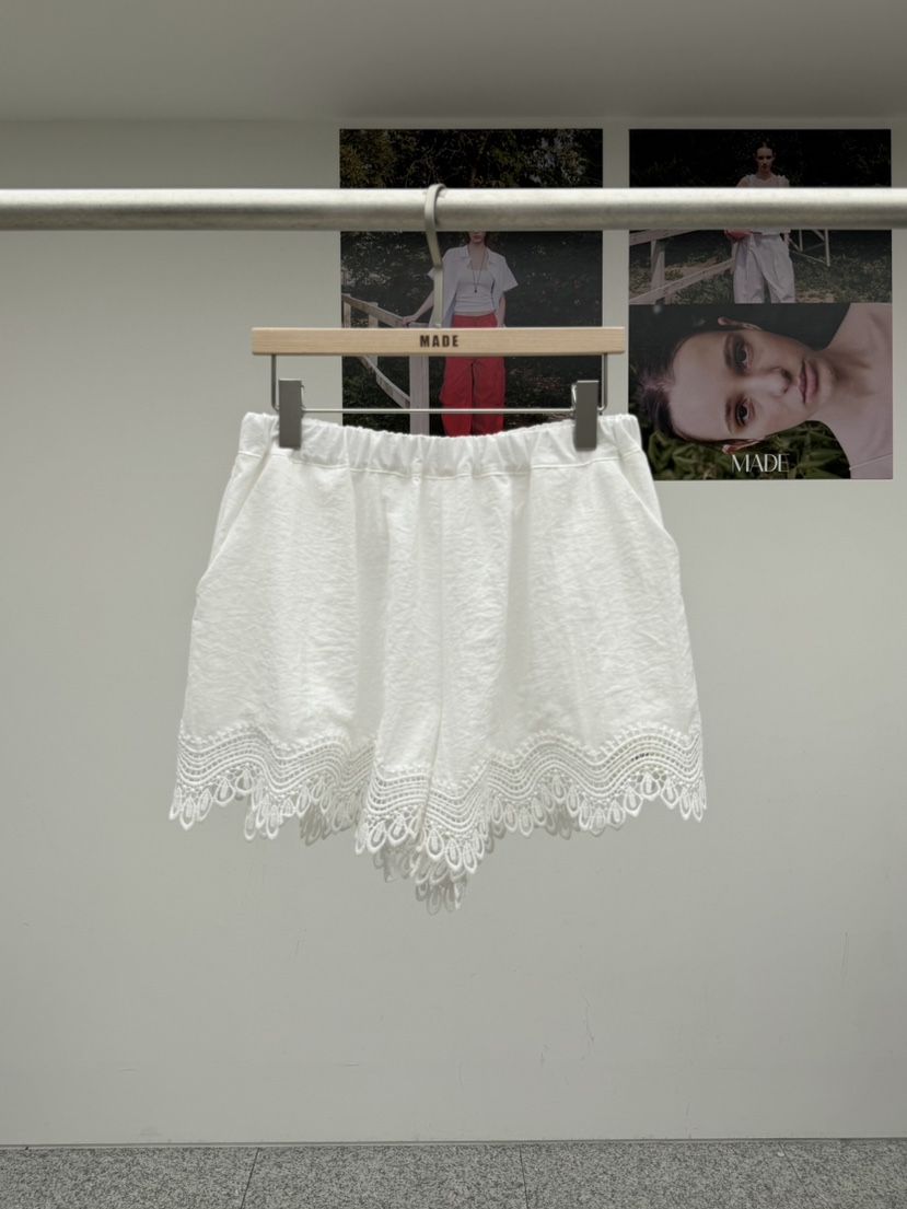 MADE-P韓國代購女裝新款推薦休閑時尚26春夏人氣短褲刺繡MADE-P短褲