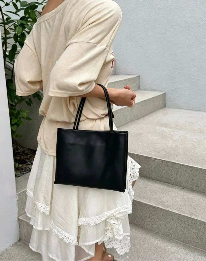 TROUVAILLE東大門實拍韓國女裝新款時尚職業手提包羊皮雙層TROUVAILLE手提包
