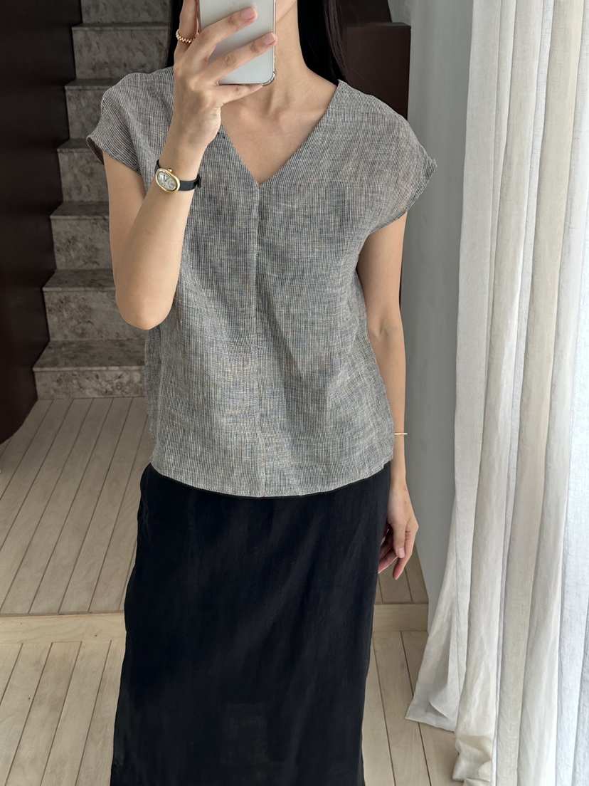 LE VASE韓國直郵女裝新款職業推薦休閑時尚26春夏人氣T恤LE VASET恤