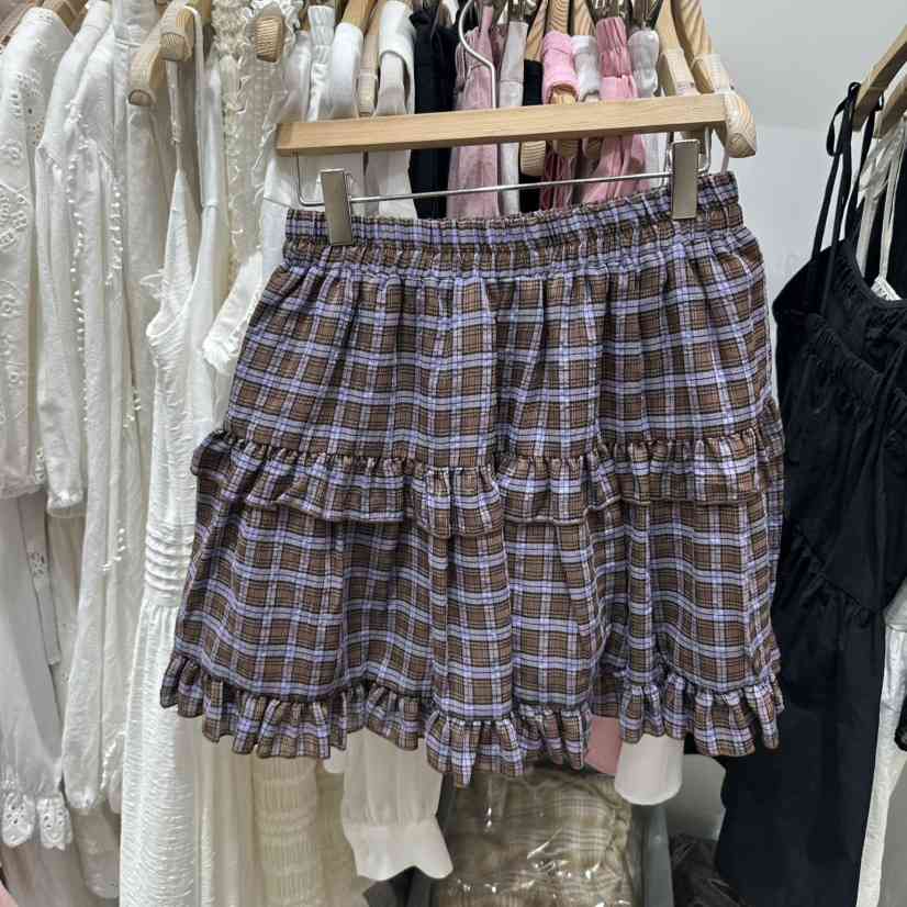 XPARTY韓國直郵女裝新品26春夏熱賣人氣26夏季休閑裙褲格子XPARTY裙褲