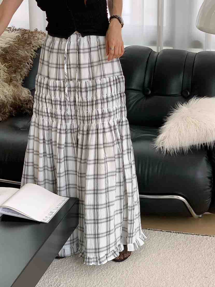 REVE CITE-L韓國東大門直郵女裝新品26春夏職業長裙荷葉邊REVE CITE-L長裙