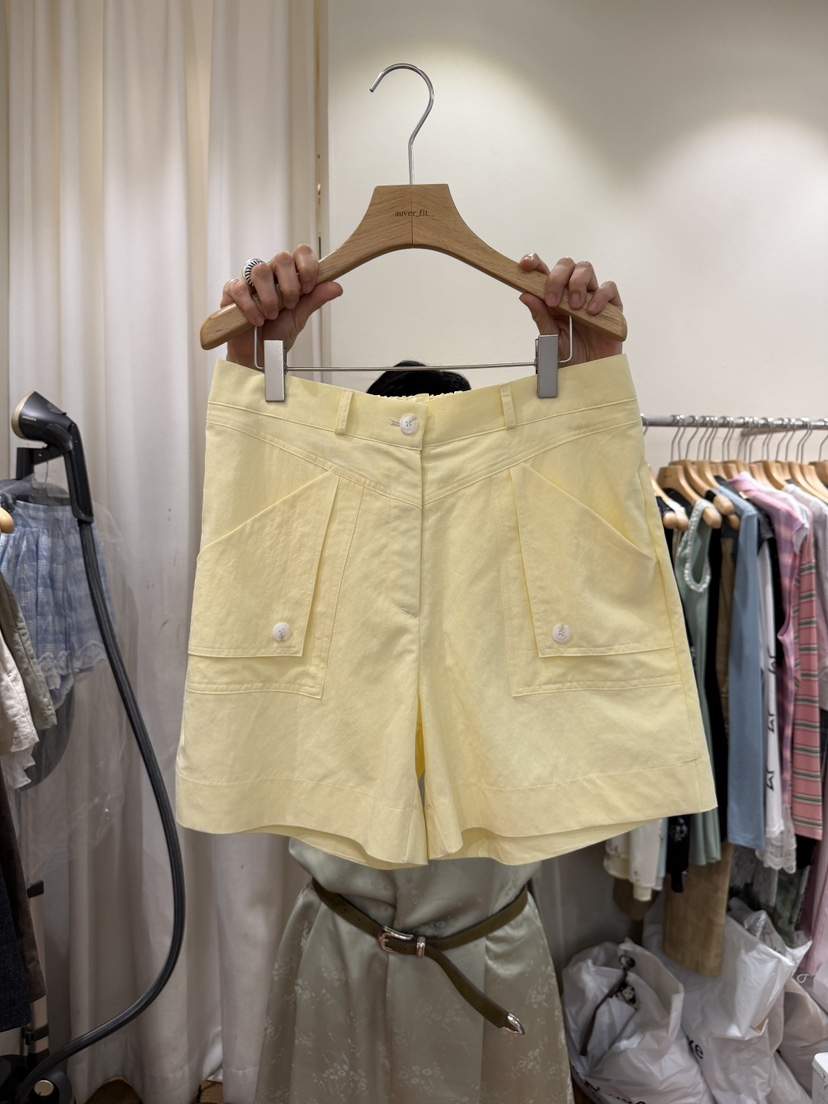 AUVERFIT韓國東大門代購女裝新品熱賣26春夏時尚短褲純亞麻AUVERFIT短褲