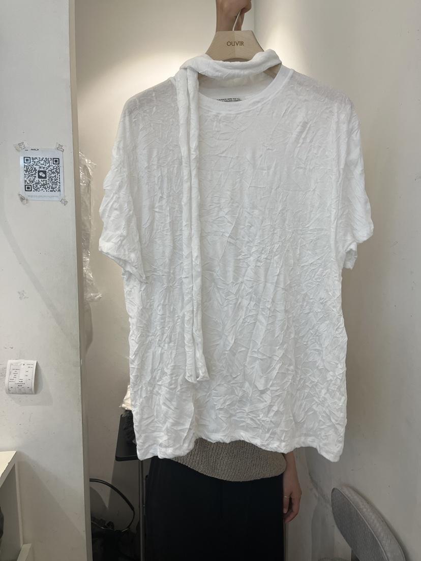 OUVIR韓國直郵女士新品26春夏職業T恤含圍巾套裝褶皺寬松O.V.R/OUVIRT恤