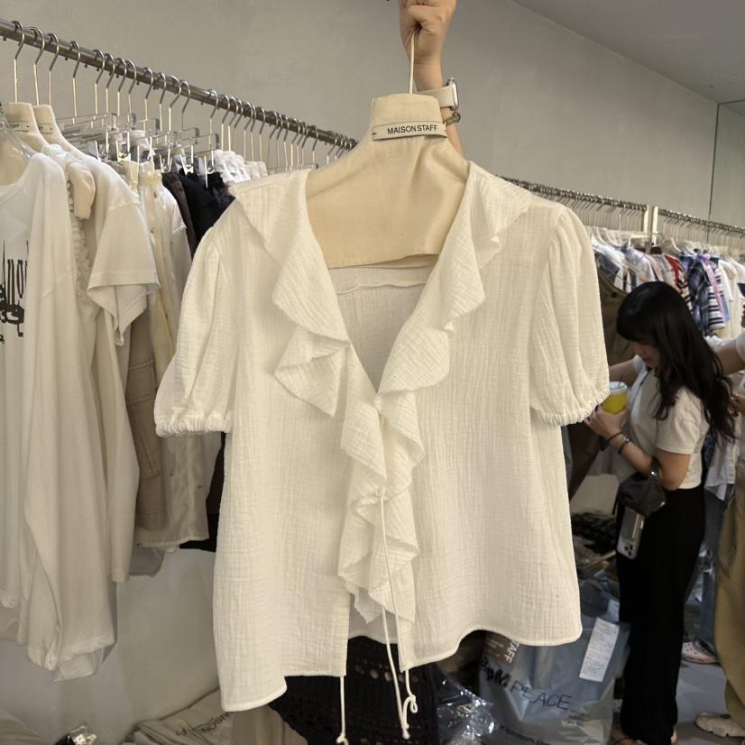 DOUBLE STANDARD/LE SMOKING/MAISONSTAFF韓國直郵女士新品人氣襯衫蕾絲衫MAISONSTAFF襯衫/蕾絲衫