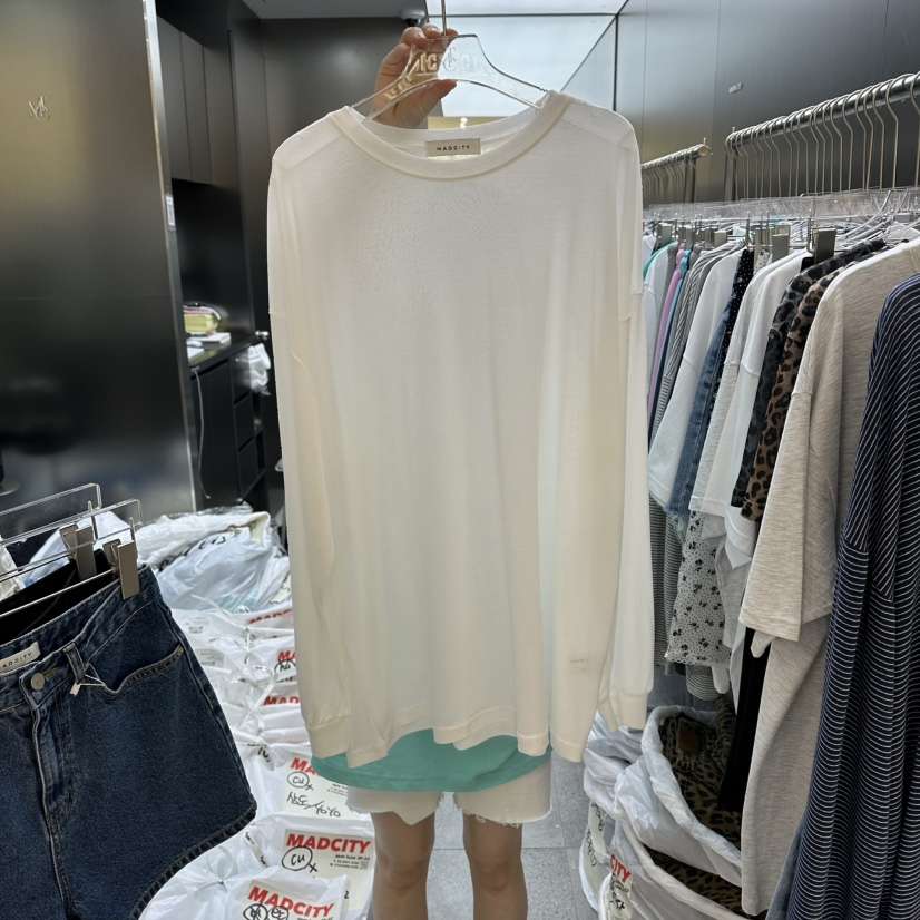 MADCITY/SAGAFURS韓國代購女裝新品26夏季推薦職業長袖T恤MADCITY/SAGAFURS長袖T恤