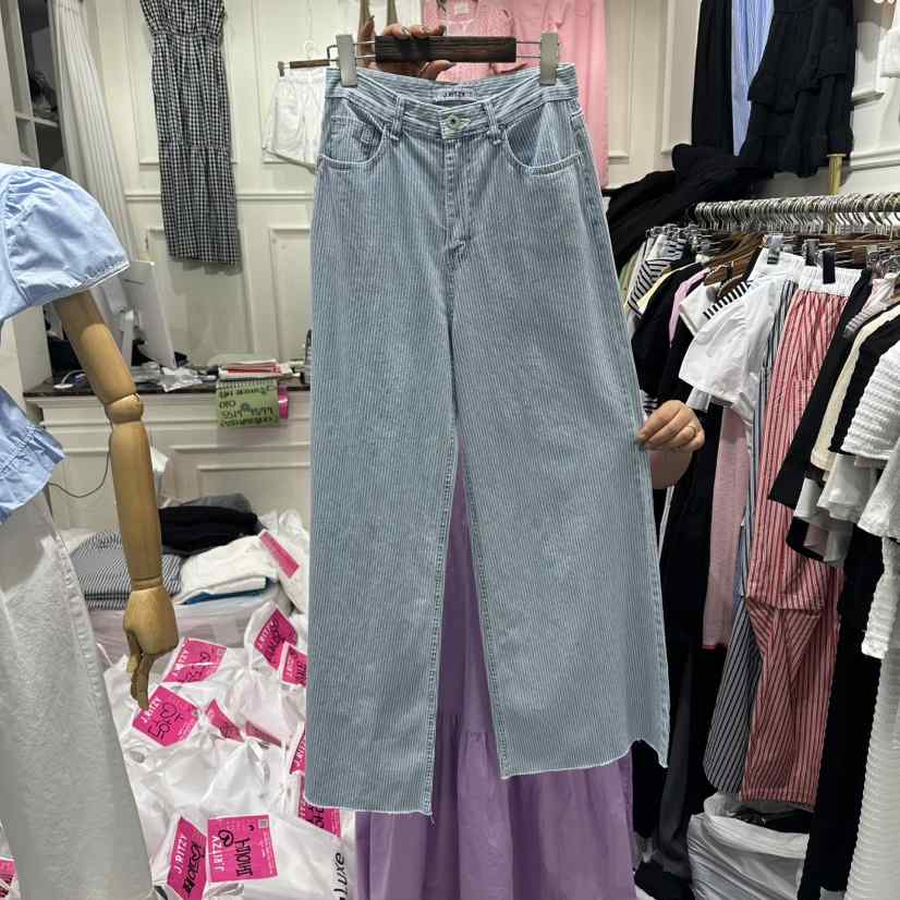 J.RITZY韓國直郵女裝新品26春夏職業26夏季牛仔褲闊腿褲J.RITZY牛仔褲