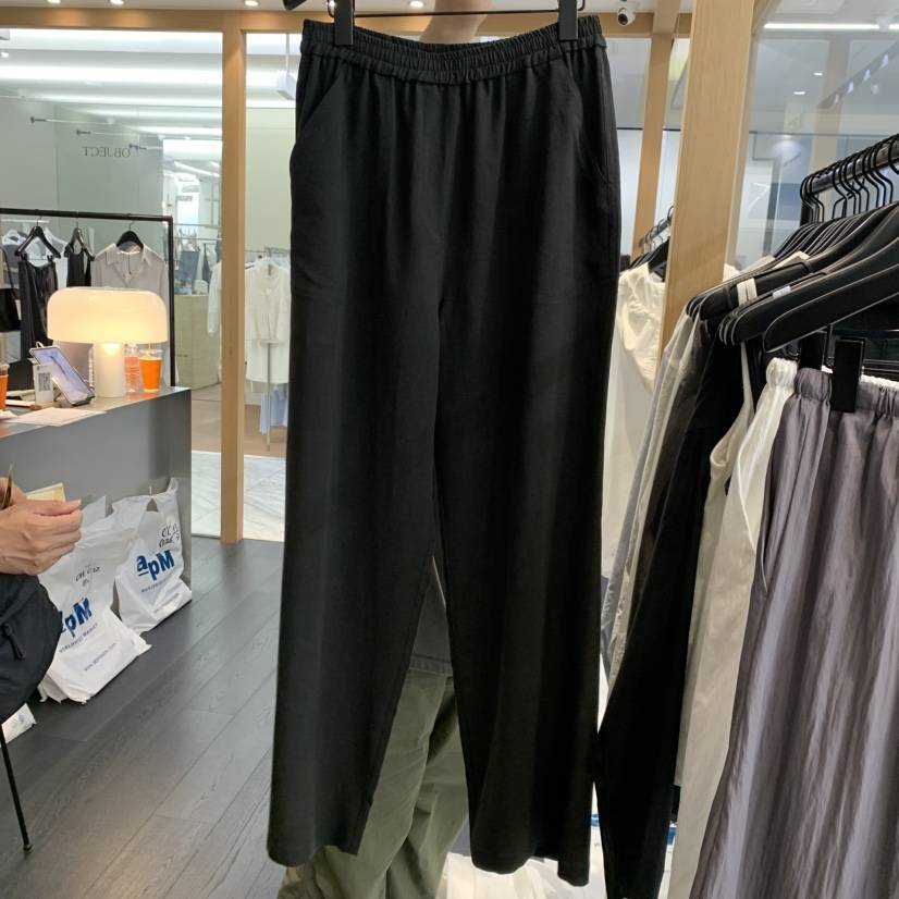 OBJECT東大門實拍韓國女士新品人氣26夏季休閑休閑褲亞麻OBJECT休閑褲