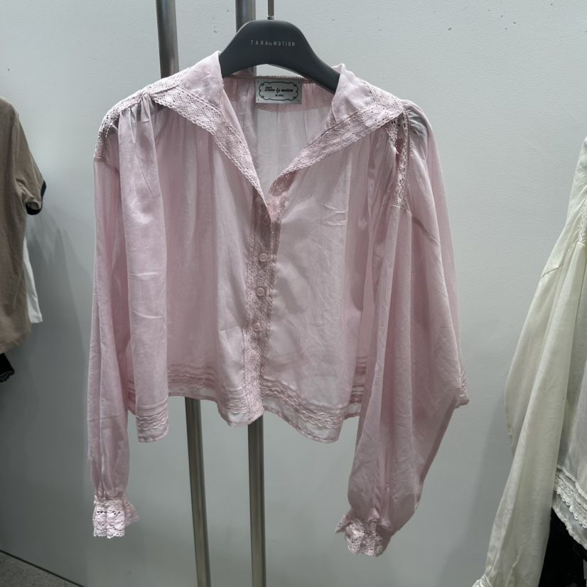 TARABY MOTION韓國代購女裝新品26春夏職業襯衫蕾絲衫蕾絲TARABY MOTION襯衫/蕾絲衫