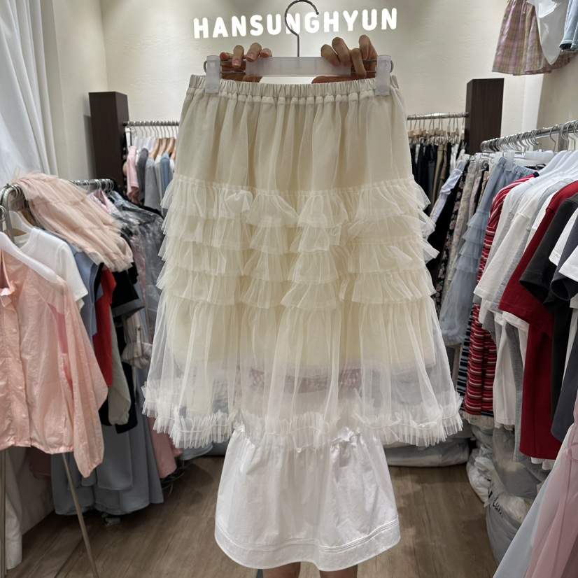 HANSUNGHYUN韓國東大門代購女裝新款26夏季職業推薦長裙多層HANSUNGHYUN長裙