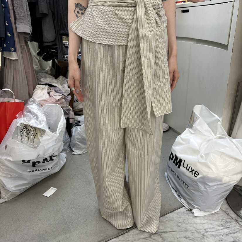 FOUNDATION韓國東大門代購女裝新款熱賣人氣休閑休閑褲絲帶FOUNDATION休閑褲
