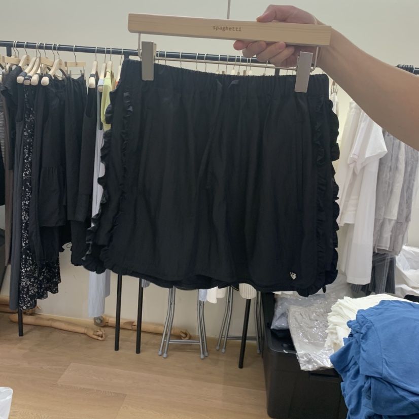 SPAGHETTI韓國東大門直郵女裝新品熱賣休閑26夏季短褲荷葉邊spaghetti短褲