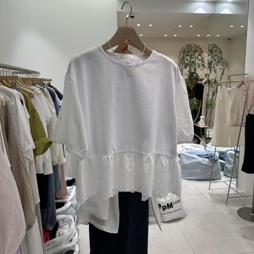 GRACIA韓國代購女裝新品推薦休閑職業時尚熱賣26夏季T恤蕾絲GRACIAT恤