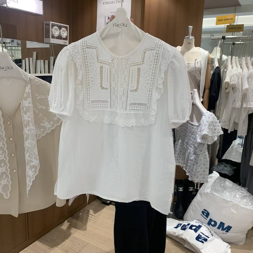OGI韓國代購女裝新款26春夏時尚休閑人氣職業推薦襯衫蕾絲衫FLat OGI襯衫/蕾絲衫